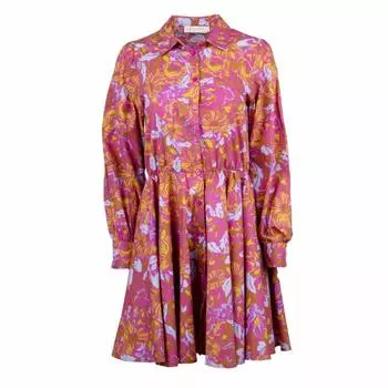 Розовое платье-рубашка с цветочным принтом Женское LA PETITE ETOILE