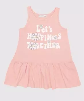 Розовое платье с бретелями для девочки