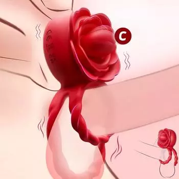 Розовое вибрирующее кольцо для пениса с 10 режимами вибрации язычка, стимулятор точки G и клитора, секс-игрушки, взрослый мужской клиторальный вибратор