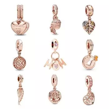 Розовое золото, ты всегда в моем сердце, разделенные висячие бусины, очаровательные оригинальные модные браслеты, ювелирные изделия своими руками для женщин