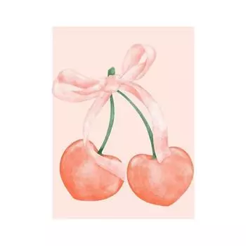 Розовые Банты Холст Живопись Настенное Искусство Вишня Диско-шар Зебра Постер Принт Картина Комната Преппи Девочки Домашний Декор 21cm30cm NoFrame