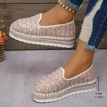 Розовые блестящие эспадрильи женские туфли на плоской подошве стильная модная обувь модные женские лоферы повседневные слипоны из ткани Grass Woven 36 розовый