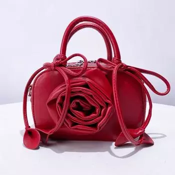 Розовые цветочные сумки для боулинга для женщин дизайнерские роскошные сумки и сумки новая модная PU молния маленькая сумка через плечо