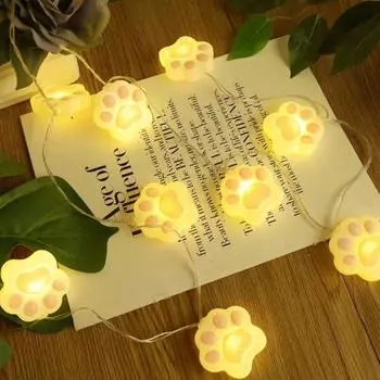 Розовые гирлянды с изображением кошачьих лап, светодиодные гирлянды в виде кошачьих когтей для улицы и двора 3M-USB