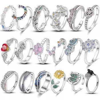 Розовые кольца с цирконием, настоящее серебро 925 пробы, кольцо с сердечком вечности для женщин, роскошные ювелирные изделия, подарок на свадьбу 8