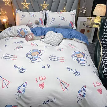 Розовые комплекты постельного белья Пододеяльник Комплект постельного белья с узором в горошек Пододеяльник Наволочка Домашний текстиль Милые простыни 150x200cm 3pcs