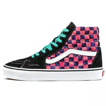 Розовые кроссовки унисекс в клетку Vans Awake NY x Sk8-Hi Черные VN0A5HXV7BP