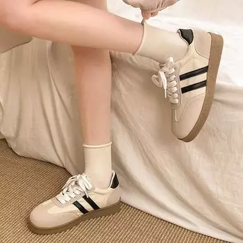 Розовые легкие ретро универсальные кроссовки на платформе для тренировок женские новинка 2025 года весна-осень спортивные кроссовки для отдыха на мягкой подошве Forrest Gump 35 бежевый