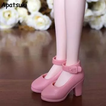 Розовые модные туфли на высоком каблуке для кукол Blythe 1/6, обувь для куклы Licca, мини-туфли для куклы Momoko 1/6, аксессуары для кукол BJD розовый