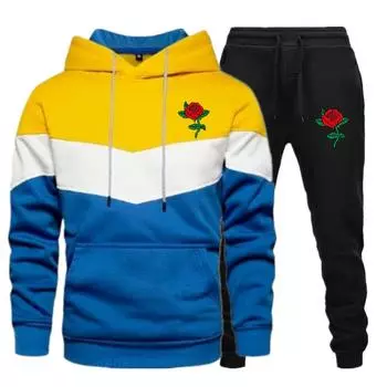 Розовые мужские толстовки + спортивные штаны, костюм, осенне-зимние комплекты спортивной одежды, спортивный костюм, мужской пуловер, комплект курток S зелёный