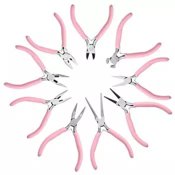 «Розовые плоскогубцы ручной работы с острыми носами»: Многофункциональный ювелирный инструмент для бисероплетения и намотки. 1 piece/package