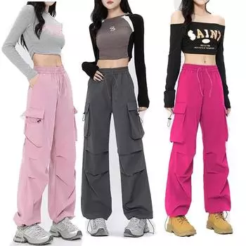Розовые рабочие брюки для женщин осень-зима средней толщины Spicy Girl прямые брюки с высокой талией универсальные утягивающие свободные брюки для женщин брюки женские S серый
