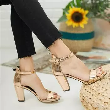Розовые сандалии с ремешком на щиколотке для женщин, туфли на толстом каблуке, женские туфли на блочном каблуке для женщин, модные туфли-лодочки, большие размеры 33-43 MA-030