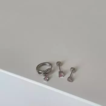 Розовые серьги-гвоздики с цирконием Love, женские, простые, модные, элегантные, легкие, роскошные, универсальные, кохлеарные