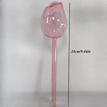 Розовые шары для полива тюльпанов, узкое отверстие для продолжительного капельного полива, подходят для комнатных и уличных растений 1PCS розовый