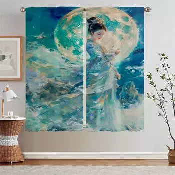 Розовые шторы, затемняющие шторы для окна, изменяющие цветочные узоры, завитки из бисера, шторы для гостиной, современное украшение для дома W50xH70cmx2pcs-CL