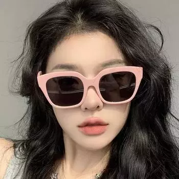 Розовые солнцезащитные очки для женщин, квадратная большая оправа, стильные солнцезащитные очки, большое лицо, высококачественные солнцезащитные очки для женщин