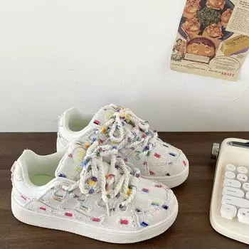 Розовые туфли Xiaoxiangfeng на платформе для женщин, новые летние 2024 года, дышащие повседневные спортивные туфли для скейтбординга, мягкие для студентов и девочек 35