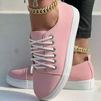 Розовые туфли женские модные туфли на платформе с круглым носком большого размера 43 женские повседневные туфли на плоской подошве со шнуровкой женские мокасины Zapatos Mujer 37 чёрный