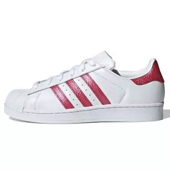 Розовые женские кроссовки adidas Superstar White Footwear-White Core-Black EE9151
