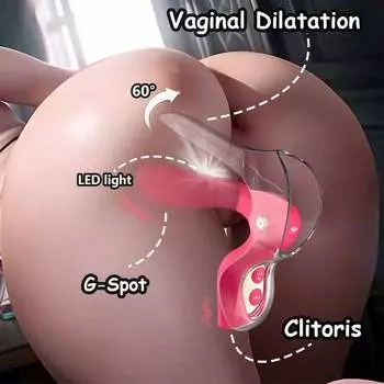 Розовые женские вибрирующие игрушки, расширитель вульвы, стимулятор клитора, 10 режимов вибрации, светодиодные секс-игрушки для женщин
