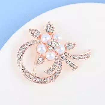 Розовые золотые белые жемчужные броши-цветы для женщин, роскошные офисные вечерние броши-булавки, ювелирные изделия, подарки