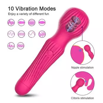 Розовый, 10 режимов вибрации, секс-игрушки, женская мода, волшебная палочка, стимулятор точки G, киска, вагина, клитор
