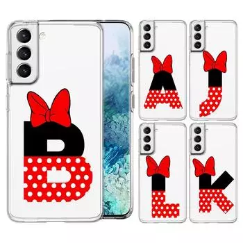 Розовый алфавит буква милый чехол для телефона Samsung Galaxy S22 S21 S20 FE Ultra 5G S10 S10E S9 S8 Plus Note 10 20 мягкий прозрачный чехол Samsung S22 5G