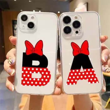 Розовый алфавит буква милый роскошный прозрачный мягкий чехол для телефона iPhone 15 14 13 12 11 Pro Max XS X XR 7 8 Plus чехол Fundas iPhone 12 Pro
