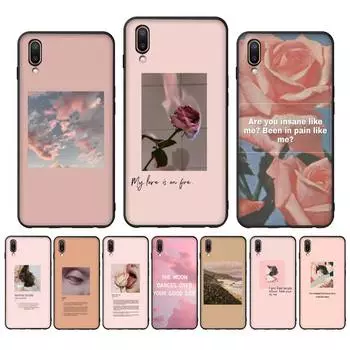 Розовый эстетический чехол с песнями и текстами песен для Vivo Y12 Y15, силиконовый чехол из ТПУ для vivo Y12, чехол для Vivo Y12 Y17 U10 U3X vivo Y91C