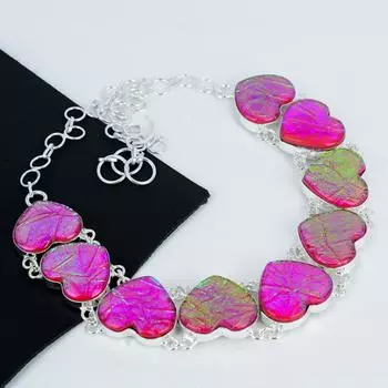 Розовый австралийский триплет огненный опал драгоценный камень ручной работы серебро 925 пробы гальванопластика ожерелье, опал серебро для жены унисекс ожерелье 20 розовый