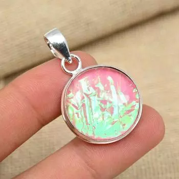 Розовый австралийский тройной опал, драгоценный камень, стерлинговое серебро 925 пробы, дизайнерский ювелирный кулон ручной работы 1.57 Inches розовый