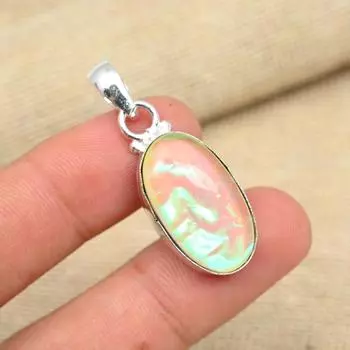 Розовый австралийский тройной опаловый драгоценный камень стерлингового серебра 925 пробы ручной работы свадебный подарок ювелирный кулон 1.57 inches розовый