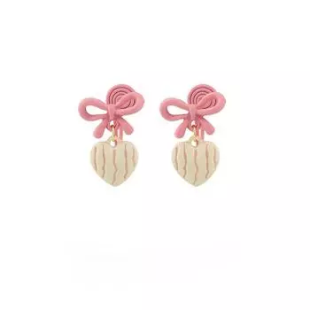 Розовый бант Love Женский сладкий зажим для ушей от комаров без отверстий для ушей