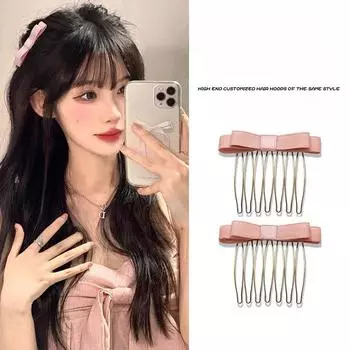 Розовый бант, расческа принцессы, женские аксессуары для волос, зажим для челки, заколки для волос, головной убор, инструменты для отделки сломанных волос, заколка для волос