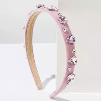Розовый Барочный Ободок для Волос с Полными Бриллиантами в Форме Сердец на День Святого Валентина, Милые Аксессуары для Волос для Свидания