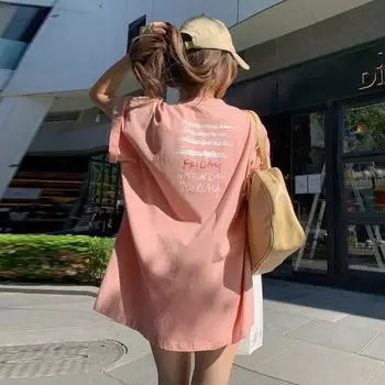 Розовый белый топ Y2k Одежда Корейские модные топы 2024 Большие футболки Летняя женская одежда с графическим принтом Футболка с короткими рукавами с буквенным принтом Harajuku M белый