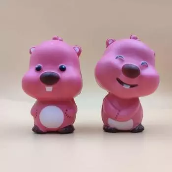 Розовый бобр, игрушка-сжиматель, креативная игрушка для снятия тревоги и стресса, сенсорная игрушка из мягкой искусственной кожи, мультяшная аниме-фигурка, бобер, сжимающий декомпрессию