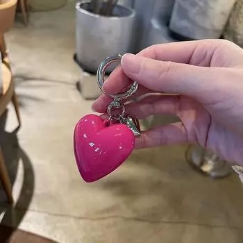 Розовый брелок для ключей «Любовь» Y2K, сладкая подвеска, сумка, ювелирные изделия, аксессуары, подходящие для женщин и девочек 2024 чёрный