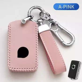 Розовый чехол для ключей из натуральной кожи, чехол-брелок для Volvo Xc60 S90 Xc90 Xc40, автомобильные аксессуары