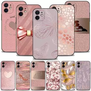 Розовый чехол для телефона с блестящим узором для Apple Iphone 14 13 12 11 Pro Max 13 12 Mini Xs Max Xr X 7 8 Plus 6 6s, силиконовый корпус For iPhone 6 6S Plus
