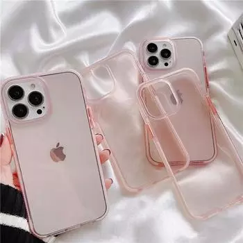 Розовый чехол Jelly Shell для iPhone 16 Pro Max - Super Fairy Прозрачный чехол Anti-Fall iPhone 13 прозрачный белый