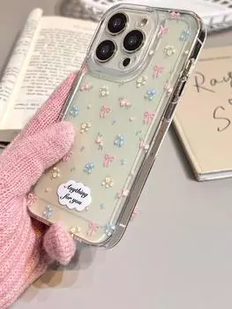 Розовый чехол-накладка Soft Shell с бантом для iPhone 16/14/13/12/11/XS/XR/8/7 iPhone 8 Plus