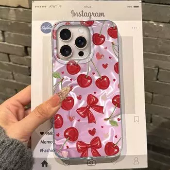 Розовый Чехол с Бантиком для Телефона для Девочек и Женщин для Apple iphone 16pro 15 16 14 13 Pro Max 16e 12 11 7 8 Plus XR SE Бампер Fundas Чехол iPhone 14 Pro белый