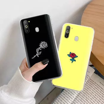 Розовый чехол TPU для iPhone XR 7 8 14 15 11 12 13 X XS Pro Max Xiaomi Redmi 13C Note 9 Samsung A22 S23 S24 Ultra Plus VIVO Redmi 10 аэро