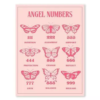 Розовый Цветочный Рынок Выставка Холст Картина Число Ангела Абстрактный Постер Настенное Искусство Постер Спальня Комната для Девочек Безрамное Настенное Искусство 21cm30cm NoFrame