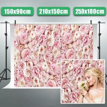 Розовый цветок розы настенные фоны свадьба день рождения цветочная тематическая вечеринка фон реквизит 150x90cm