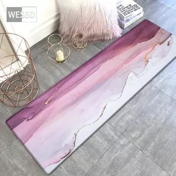 Розовый фиолетовый акварельный ковер для спальни для девочек, мягкий бархатный прикроватный коврик, милый ковер для гостиной, Kawaii, ковер для детской комнаты, кухонный коврик 40x60cm