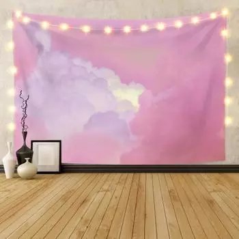 Розовый, голубое небо, облака, гобелен, настенный милый декоративный гобелен для гостиной, спальни, домашний декор, модный 100X75CM