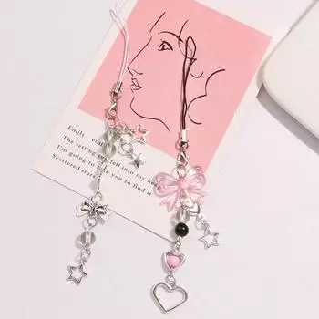 Розовый хрустальный бант подвеска пара рюкзак подвески украшение для сумки автомобиля рождественский подарок 2